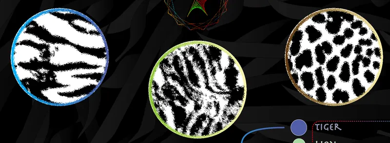 Background pattern resembling tiger stripes and yarn